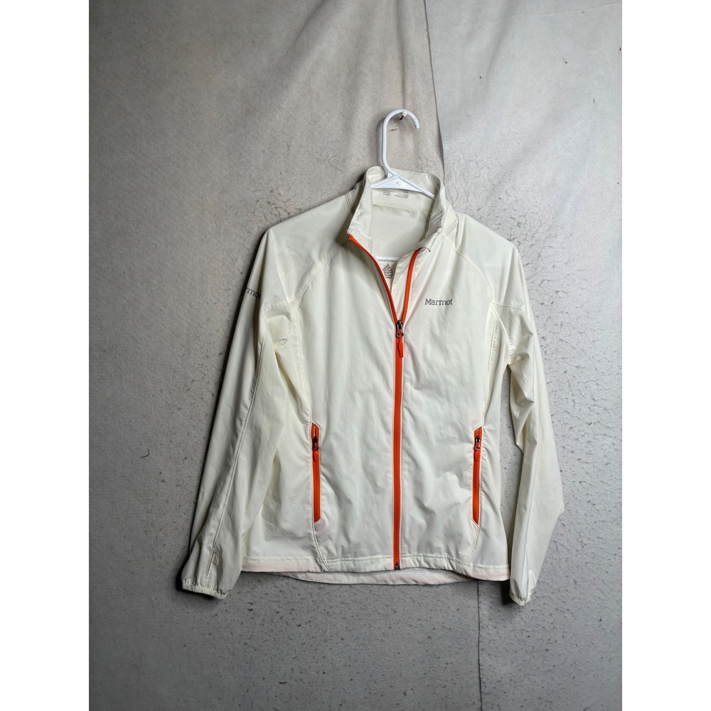 Marmot Womens Park City Utah Softshell Jacket White Orange Full Zip S 9007